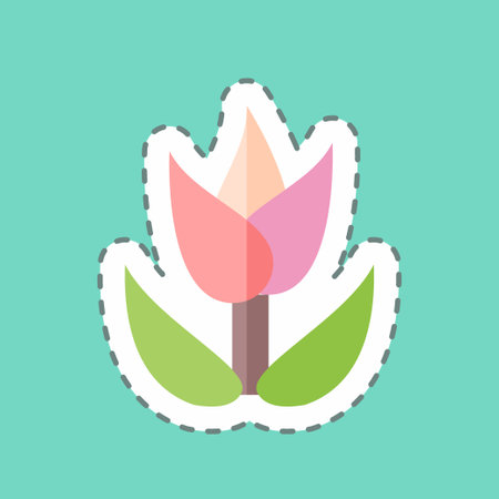 Sticker line cut Macro Photography. suitable for Art symbol. simple design editable. design template vector. simple illustrationのイラスト素材