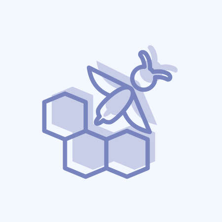 Icon Bee Farm. suitable for Bee Farm. two tone style. simple design editable. design template vector. simple illustrationのイラスト素材