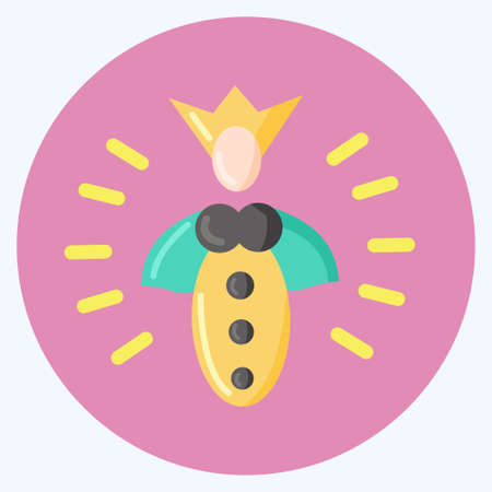 Icon Queen Bee. suitable for Bee Farm. Flat Style. simple design editable. design template vector. simple illustrationのイラスト素材