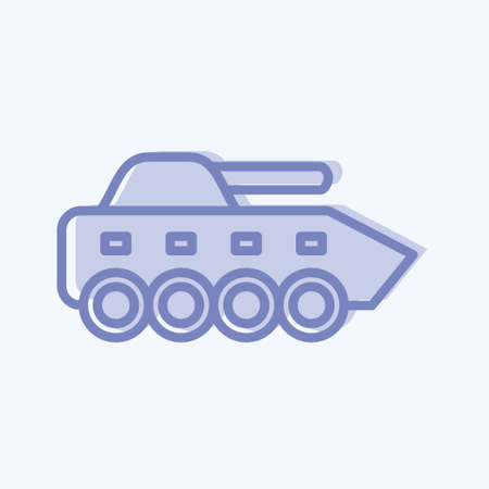 Icon Infantry Tank. suitable for Education symbol. two tone style. simple design editable. design template vector. simple illustrationのイラスト素材