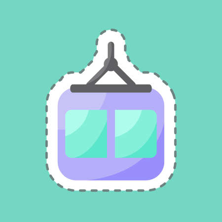 Sticker line cut Cable Car. suitable for Education symbol. simple design editable. design template vector. simple illustrationのイラスト素材