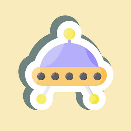 Sticker Space Shuttle. suitable for Education symbol. simple design editable. design template vector. simple illustrationのイラスト素材