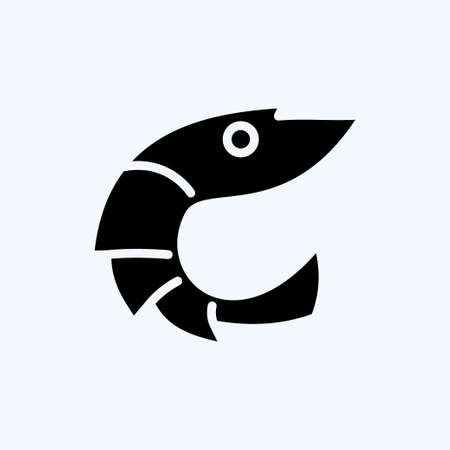 Icon Shrimp. suitable for Meat. glyph style. simple design editable. design template vector. simple illustrationのイラスト素材
