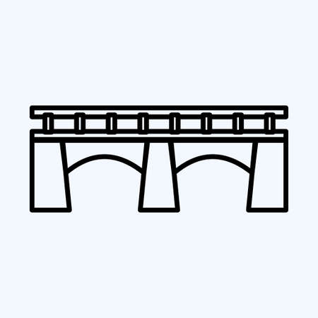 Icon Bridge. suitable for education symbol. line style. simple design editable. design template vector. simple illustrationのイラスト素材