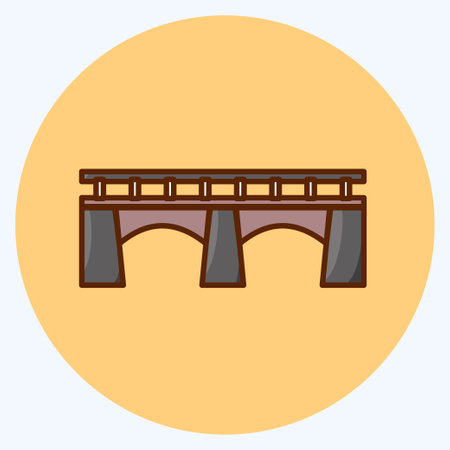 Icon Bridge. suitable for education symbol. flat style. simple design editable. design template vector. simple illustrationのイラスト素材