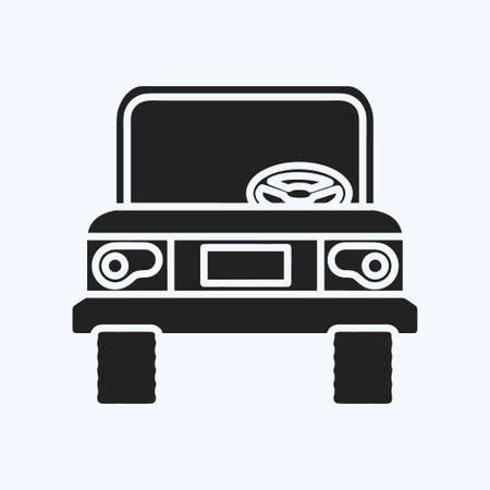 Icon pickup truck. suitable for education symbol. glyph style. simple design editable. design template vector. simple illustrationのイラスト素材