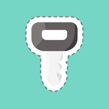 Sticker line cut Key. suitable for education symbol. simple design editable. design template vector. simple illustrationのイラスト素材