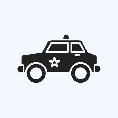 Icon Police Car. suitable for education symbol. glyph style. simple design editable. design template vector. simple illustrationのイラスト素材