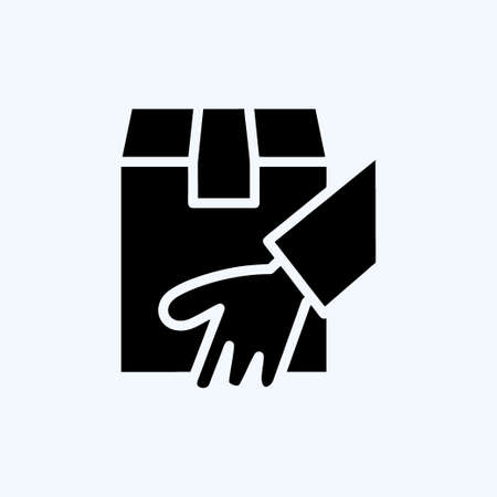 Icon Receive Parcel. suitable for education symbol. glyph style. simple design editable. design template vector. simple illustrationのイラスト素材