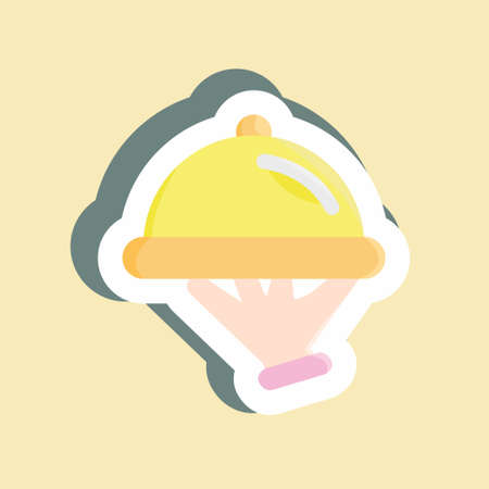 Sticker Food Delivery. suitable for education symbol. simple design editable. design template vector. simple illustrationのイラスト素材