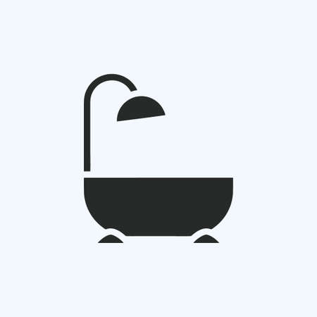Icon Bathroom. suitable for education symbol. glyph style. simple design editable. design template vector. simple illustrationのイラスト素材