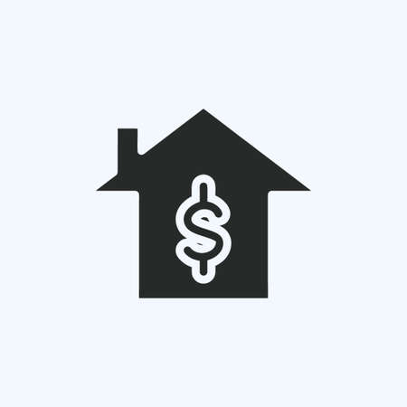 Icon Home Loan. suitable for education symbol. glyph style. simple design editable. design template vector. simple illustrationのイラスト素材