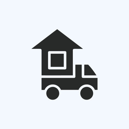 Icon Moving Home. suitable for education symbol. glyph style. simple design editable. design template vector. simple illustrationのイラスト素材