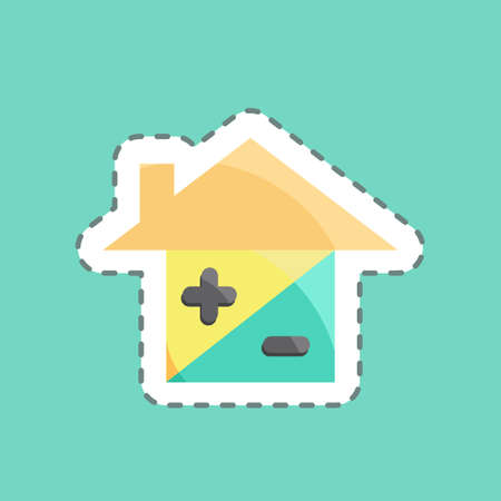 Sticker line cut Mortgage. suitable for education symbol. simple design editable. design template vector. simple illustrationのイラスト素材