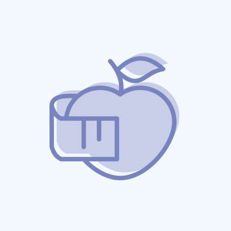 Icon Eco Food. suitable for education symbol. two tone style. simple design editable. design template vector. simple illustrationのイラスト素材