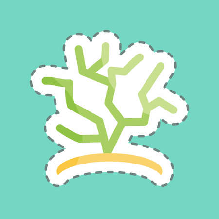 Sticker line cut Coral Reefs. suitable for education symbol. simple design editable. design template vector. simple illustrationのイラスト素材