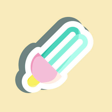 Sticker Eco Bulb. suitable for education symbol. simple design editable. design template vector. simple illustrationのイラスト素材