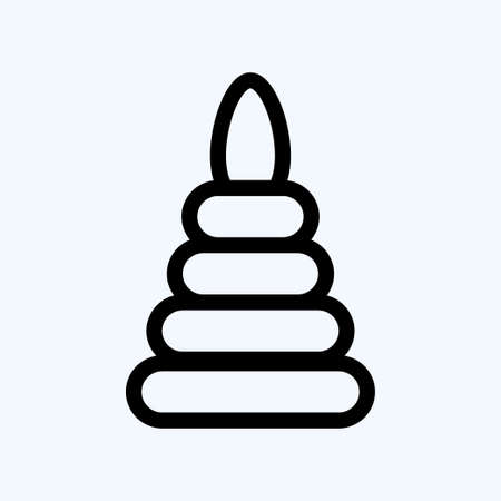 Icon Toy Pyramid. suitable for Kids symbol. line style. simple design editable. design template vector. simple illustrationのイラスト素材