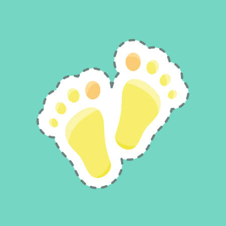 Sticker line cut Feet. suitable for Kids symbol. simple design editable. design template vector. simple illustrationのイラスト素材