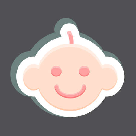 Sticker Baby Boy. suitable for Kids symbol. simple design editable. design template vector. simple illustrationのイラスト素材