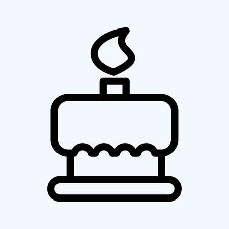 Icon Birthday Cake. suitable for Bakery symbol. line style. simple design editable. design template vector. simple illustrationのイラスト素材