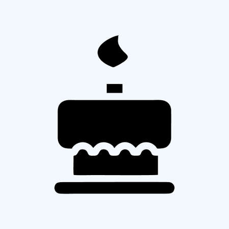 Icon Birthday Cake. suitable for Bakery symbol. glyph style. simple design editable. design template...