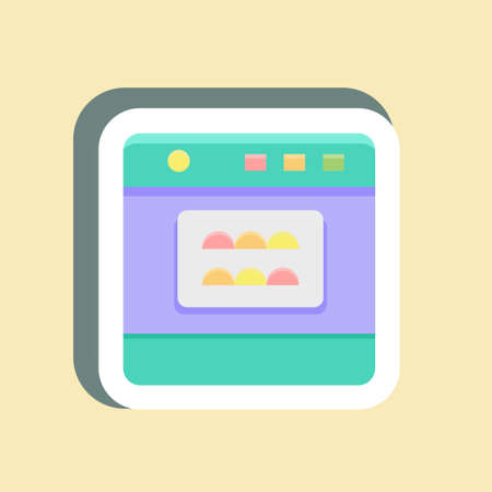 Sticker Oven. suitable for Bakery symbol. simple design editable. design template vector. simple illustrationのイラスト素材