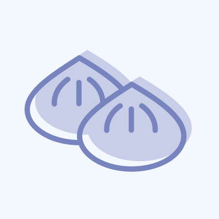 Icon Dumpling. suitable for Bakery symbol. two tone style. simple design editable. design template vector. simple illustrationのイラスト素材