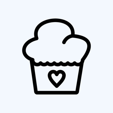 Icon Muffin. suitable for Bakery symbol. line style. simple design editable. design template vector. simple illustrationのイラスト素材