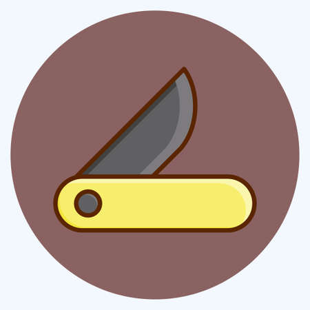 Icon Clasp-Knife. suitable for education symbol. flat style. simple design editable. design template vector. simple illustrationのイラスト素材