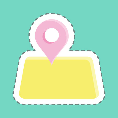 Sticker line cut Orienteering. suitable for education. simple design editable. design template vector. simple illustrationのイラスト素材