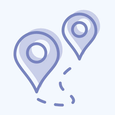 Icon Route. suitable for education symbol. two tone style. simple design editable. design template vector. simple illustrationのイラスト素材