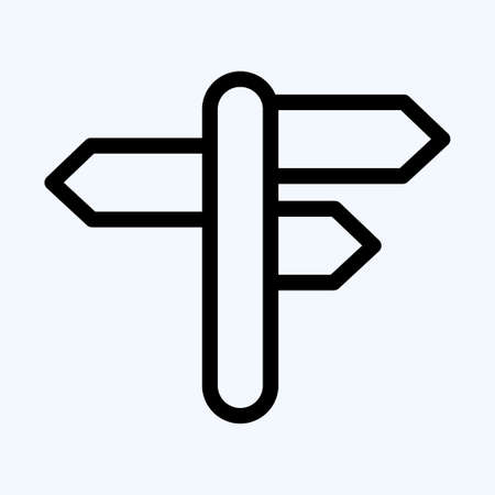 Icon Signpost. suitable for education symbol. line style. simple design editable. design template vector. simple illustrationのイラスト素材