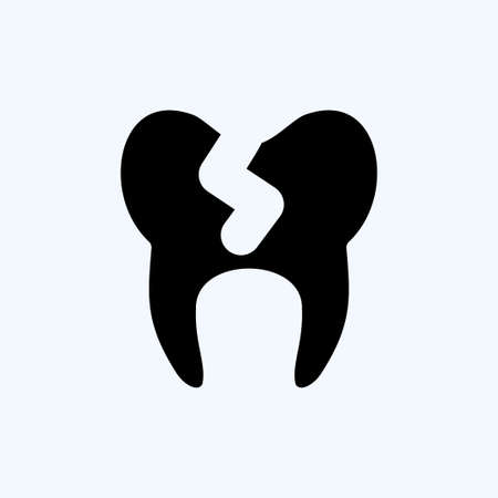 Icon Bad Tooth. suitable for medicine symbol. glyph style. simple design editable. design template vector. simple illustrationのイラスト素材