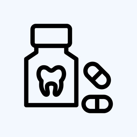 Icon Pills. suitable for medicine symbol. line style. simple design editable. design template vector. simple illustrationのイラスト素材