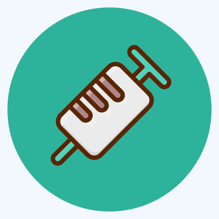 Icon Syringe. suitable for medicine symbol. flat style. simple design editable. design template vector. simple illustrationのイラスト素材