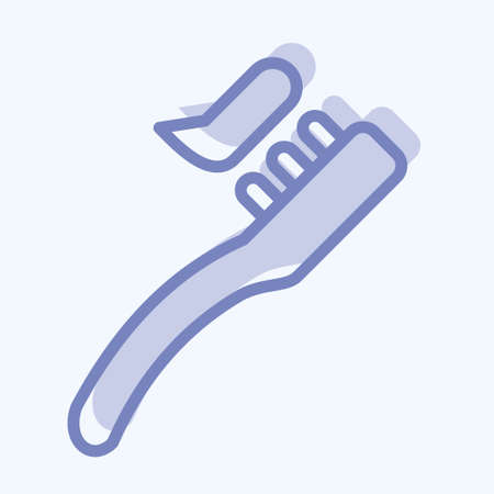 Icon Toothbrush. suitable for medicine symbol. two tone style. simple design editable. design template vector. simple illustrationのイラスト素材