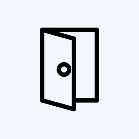 Icon Door. suitable for building symbol. line style. simple design editable. design template vector. simple illustrationのイラスト素材
