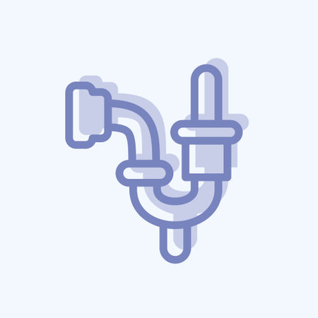 Icon Plumbing. suitable for building symbol. two tone style. simple design editable. design template vector. simple illustrationのイラスト素材