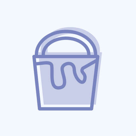 Icon Paint Bucket. suitable for building symbol. two tone style. simple design editable. design template vector. simple illustrationのイラスト素材