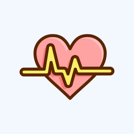 Icon Cardiogram. suitable for education symbol. flat style. simple design editable. design template vector. simple illustrationのイラスト素材