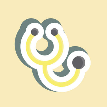 Sticker Stethoscope. suitable for education symbol. simple design editable. design template vector. simple illustrationのイラスト素材