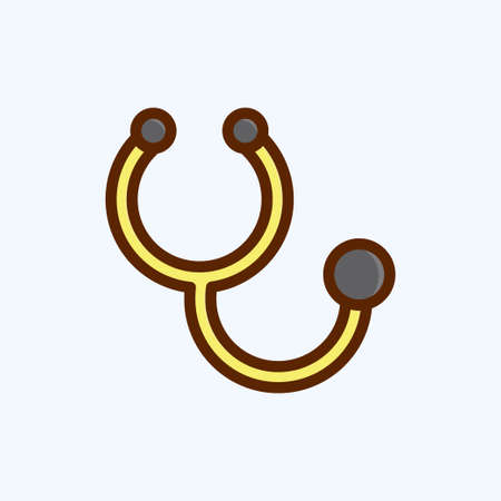 Icon Stethoscope. suitable for education symbol. flat style. simple design editable. design template vector. simple illustrationのイラスト素材