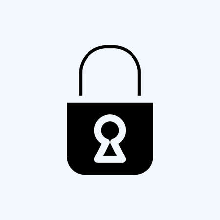 Icon Locked. suitable for Security symbol. glyph style. simple design editable. design template...