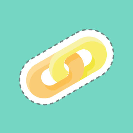 Sticker line cut Chain Link. suitable for Security symbol. simple design editable. design template vector. simple illustrationのイラスト素材
