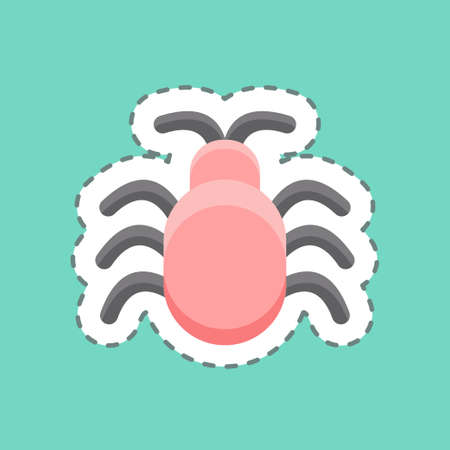 Sticker line cut Software Bug. suitable for Security symbol. simple design editable. design template vector. simple illustrationのイラスト素材