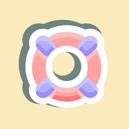 Sticker Lifesaver. suitable for Security symbol. simple design editable. design template vector. simple illustrationのイラスト素材
