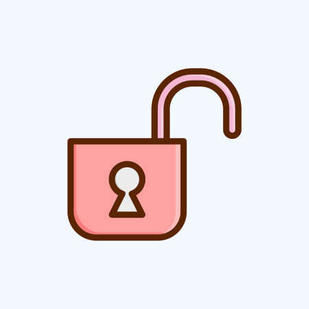 Icon Unlocked. suitable for Security symbol. flat style. simple design editable. design template vector. simple illustrationのイラスト素材