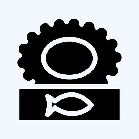 Icon Canned. suitable for seafood symbol. glyph style. simple design editable. design template vector. simple illustrationのイラスト素材