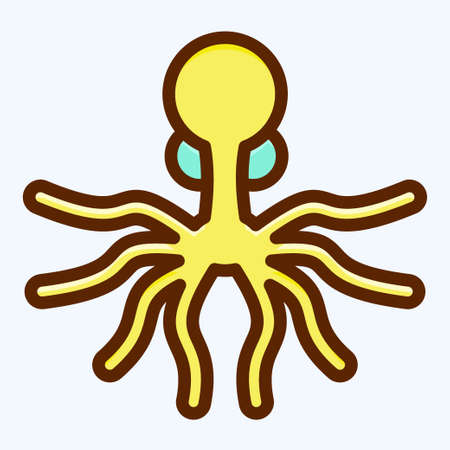 Icon Oktopus. suitable for seafood symbol. flat style. simple design editable. design template vector. simple illustrationのイラスト素材
